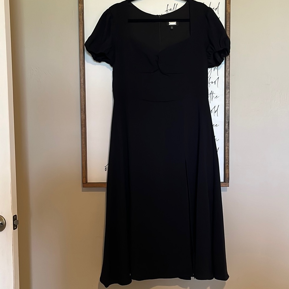 Alexa Admore Black Cocktail Dress Sweetheart Neckline with Sleeves